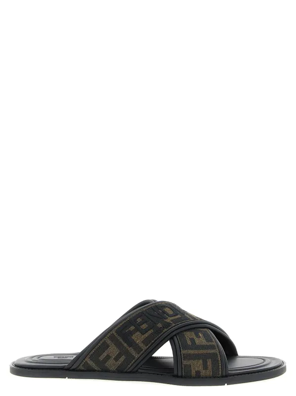 Logo Slides Sandals Black sold by Wanan Luxury