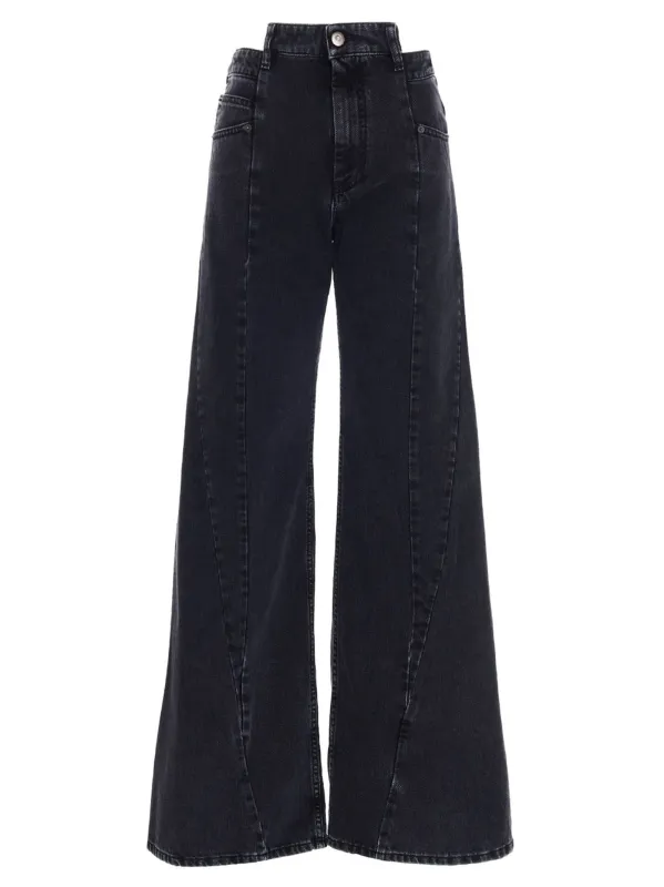 Asymmetrical Waist Jeans Black made by Maison Margiela