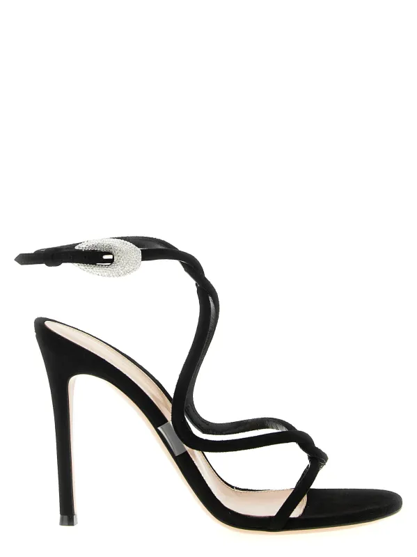 Mamba Crystal Sandals Black sold by Wanan Luxury