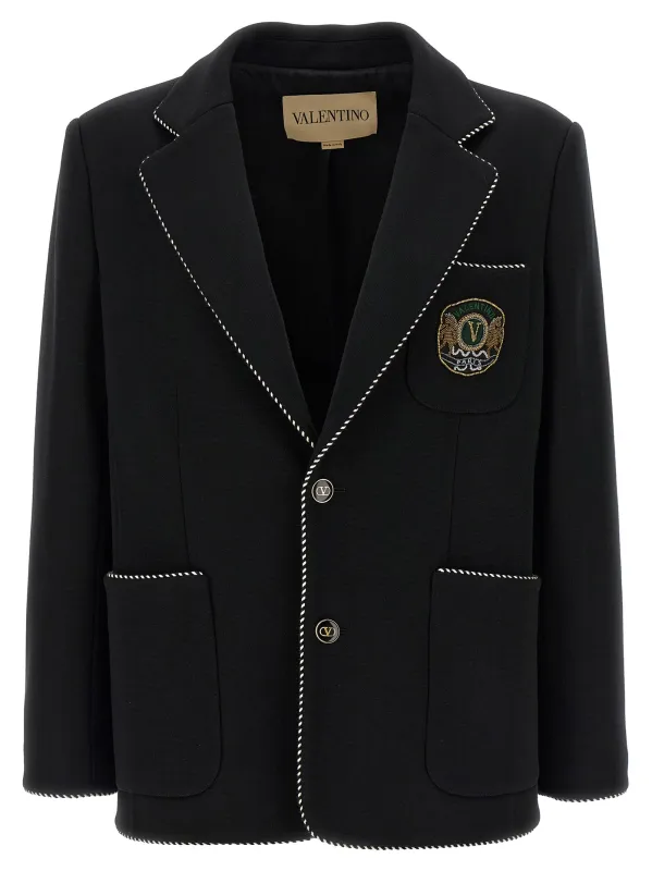 Valentino Garavini Single-Breasted Blazer Black sold by Wanan Luxury
