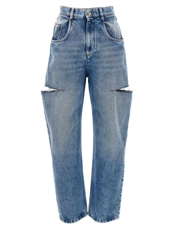 Cut-Out Jeans Light Blue sold by Wanan Luxury