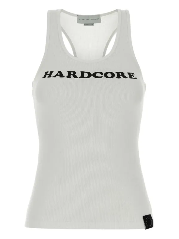 Hardcore Slogan Cotton Tank Top sold by Wanan Luxury