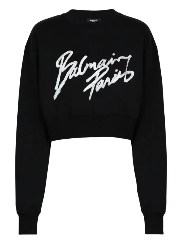 Logo Cropped Sweatshirt made by Balmain