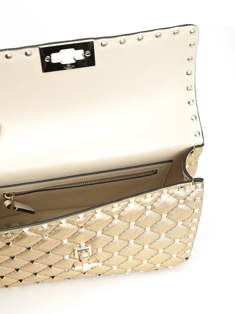 Rockstud Spike Shoulder Bags Beige sold by Wanan Luxury product image thumbnail 4