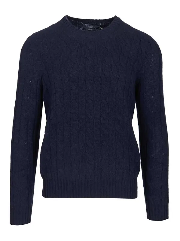 Cashmere Cable Knit Sweater Knitwear Blue sold by Wanan Luxury