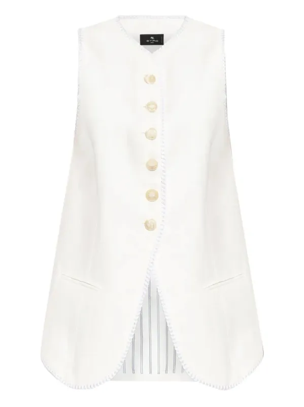 Button-Down Waistcoat With Trims sold by Wanan Luxury