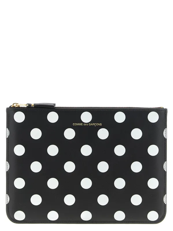 Polka Dots Printed Wallets And Card Holders White/Black sold by Wanan Luxury