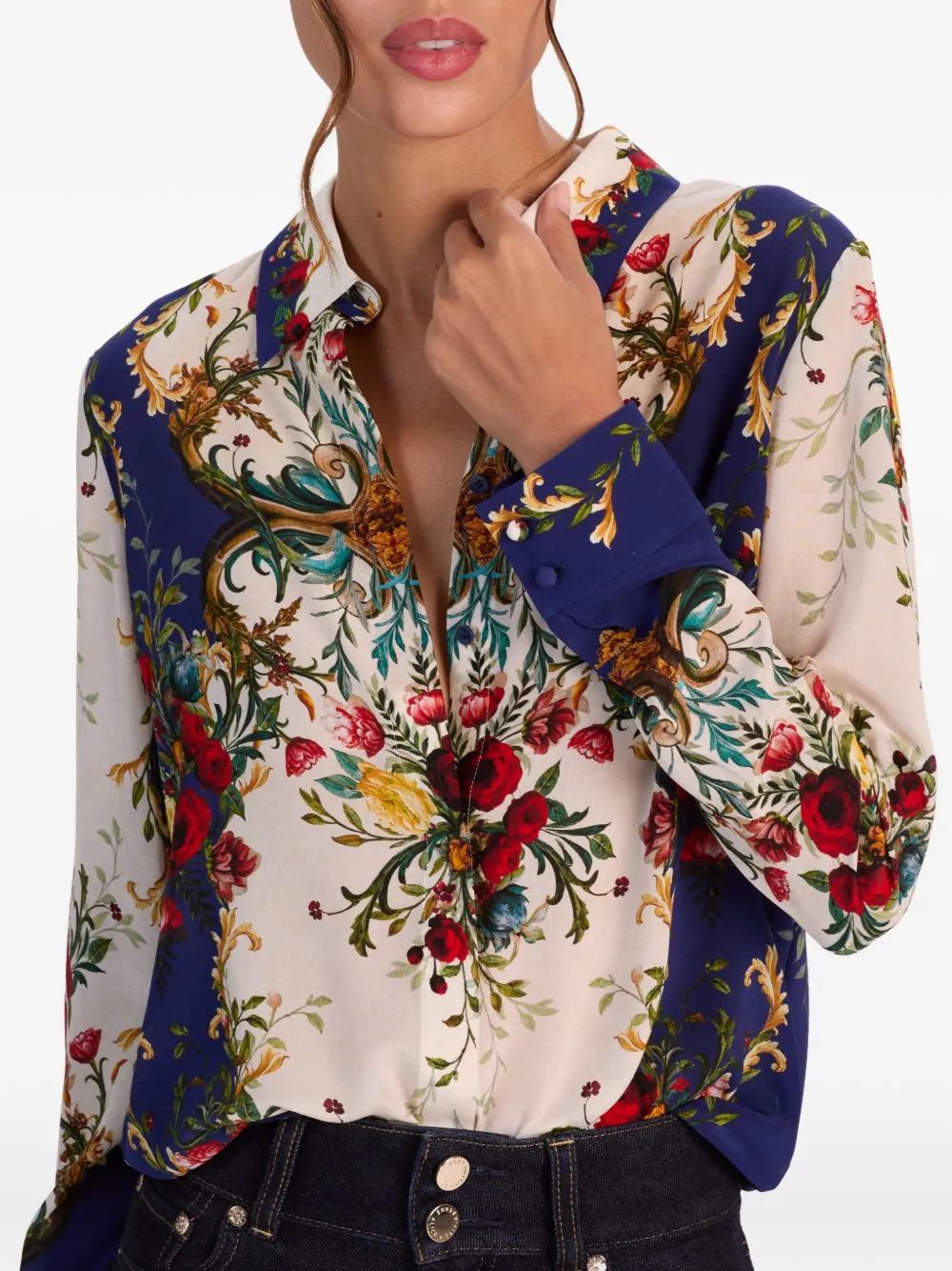 Printed Silk Shirt sold by Wanan Luxury product image thumbnail 4