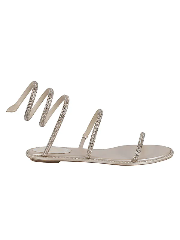 Cleo Flat Sandals made by Rene Caovilla