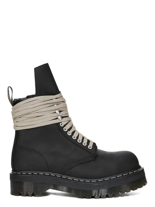 Dr. Martens X Rick Owens Fw25 Quadruple Sole Steel-Toe Boots In Oily Nubuck Leather sold by Wanan Luxury