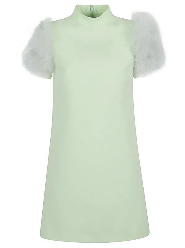 Feathered Wool And Silk Dress sold by Wanan Luxury