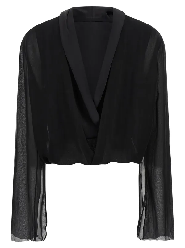 Chiffon Shirt Shirt And Blouse Black sold by Wanan Luxury