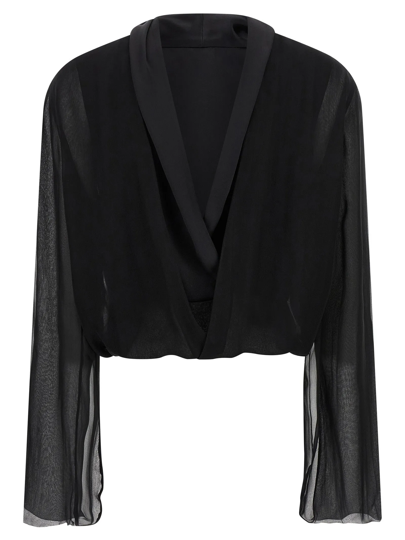 Chiffon Shirt Shirt And Blouse Black sold by Wanan Luxury