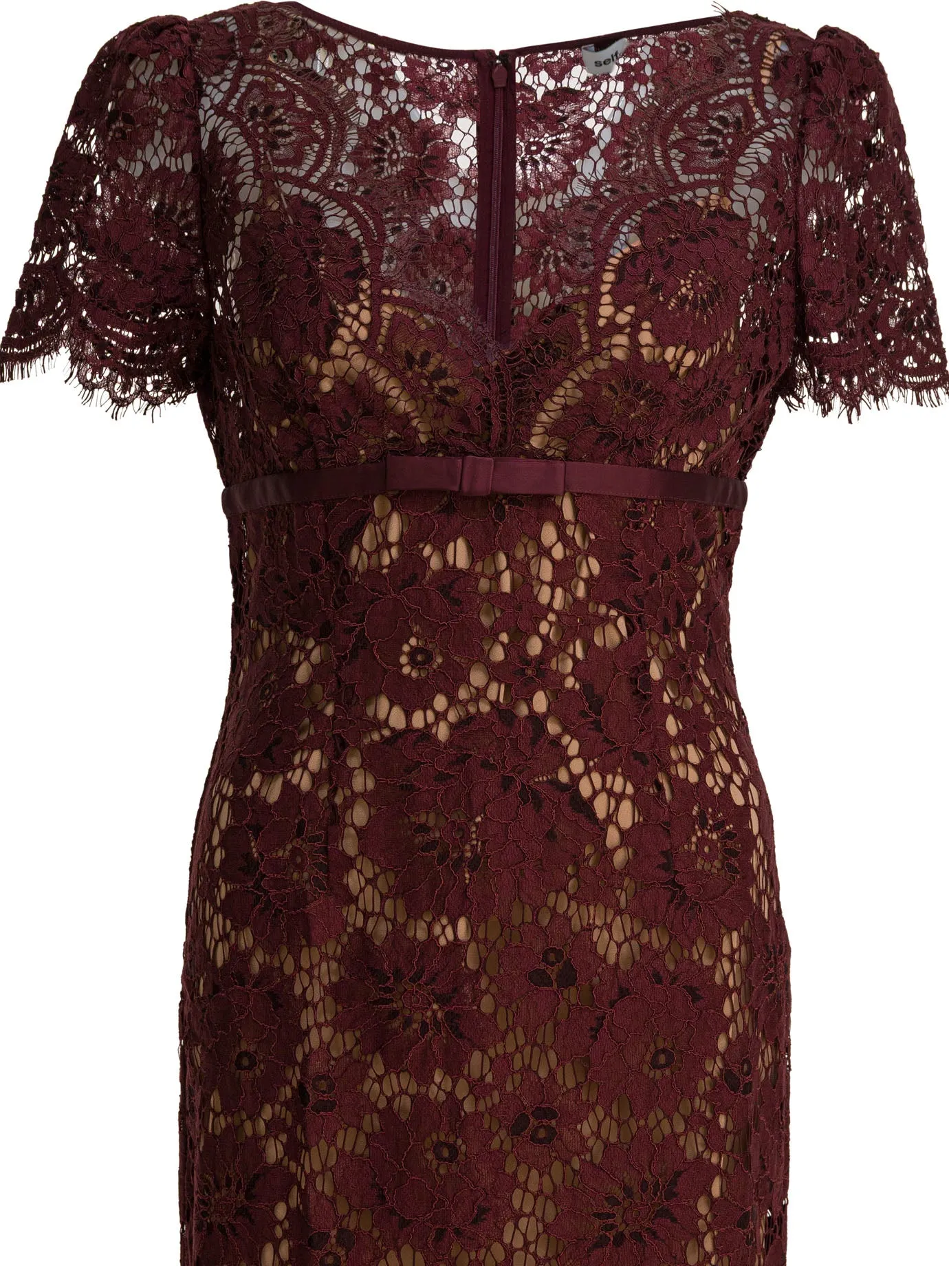 Floral Lace Midi Dress Dresses Bordeaux sold by Wanan Luxury product image thumbnail 3