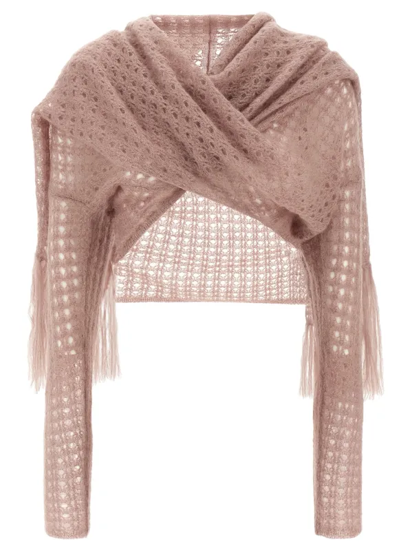 Scarf Cardigan Sweaters And Cardigans Pink sold by Wanan Luxury