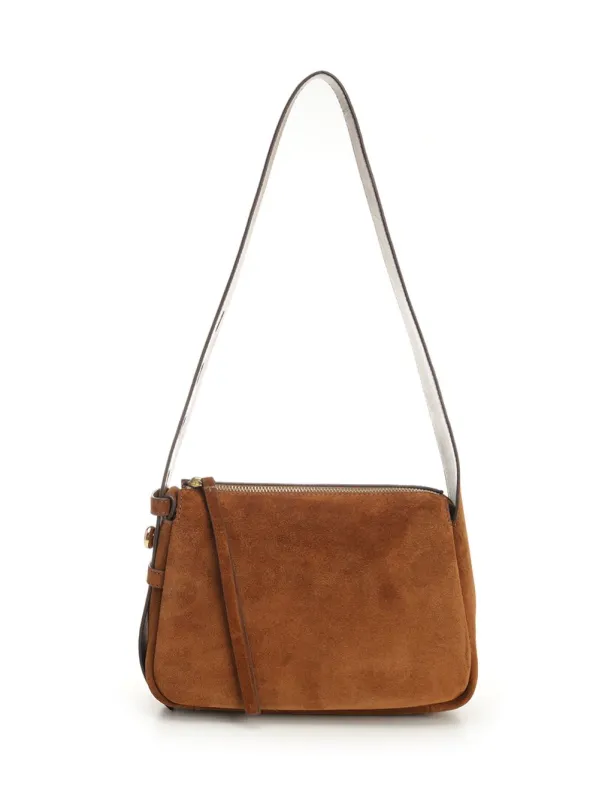 Romy Suede Small Shoulder Bag Shoulder Bags Beige sold by Wanan Luxury
