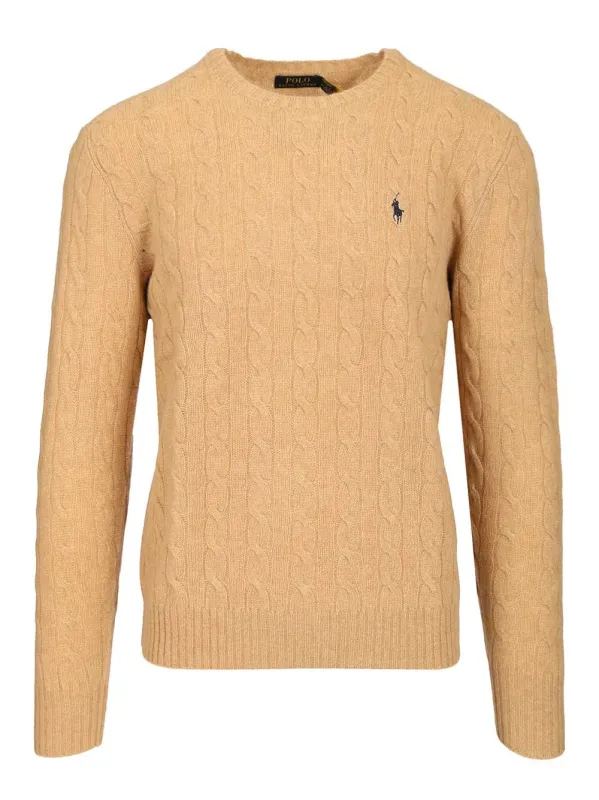 Cable Knit Sweater Knitwear Beige made by Polo by Ralph Lauren