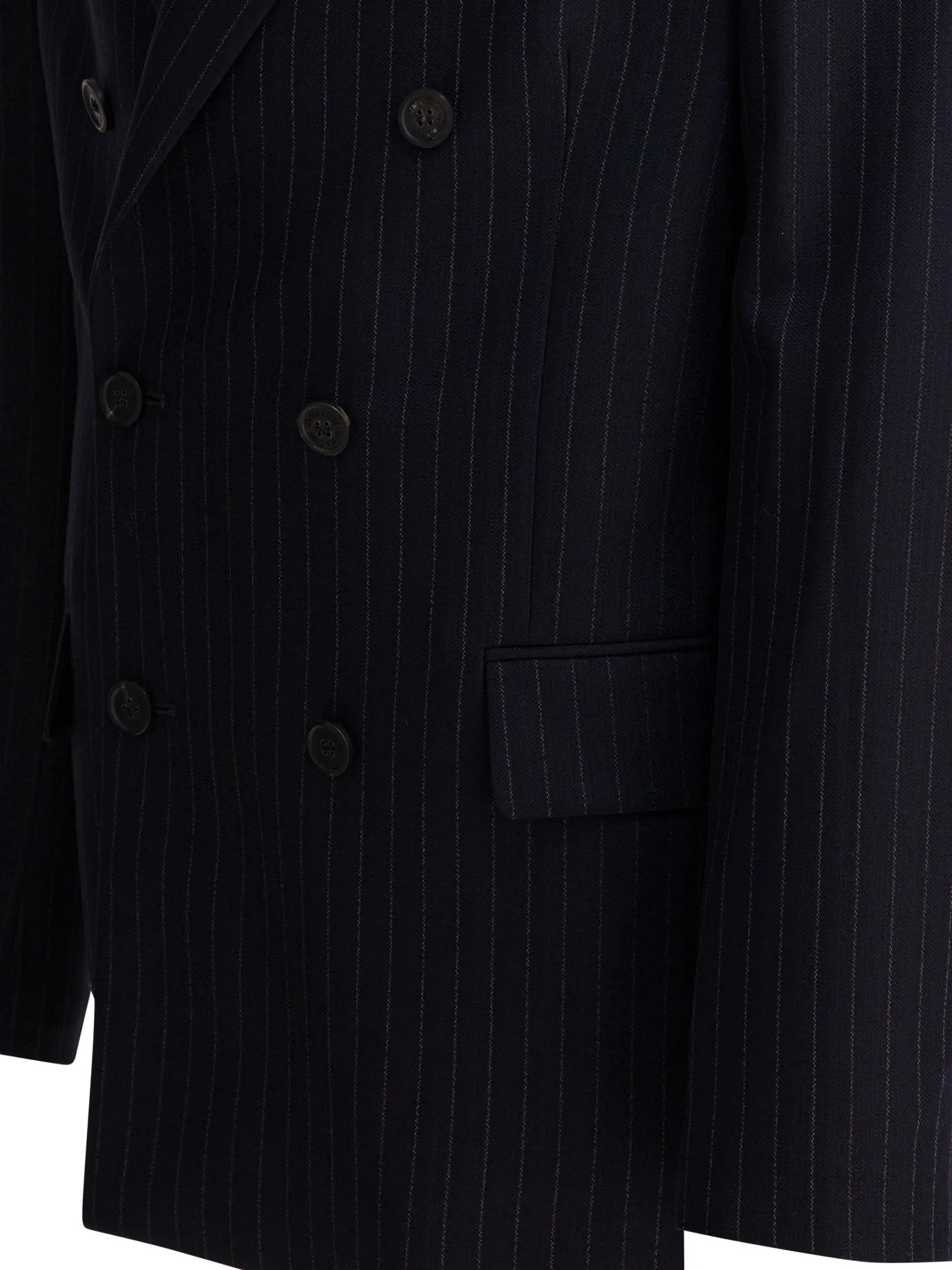 Double-Breasted Wool Blazer Jackets And Coats Blue sold by Wanan Luxury product image thumbnail 4