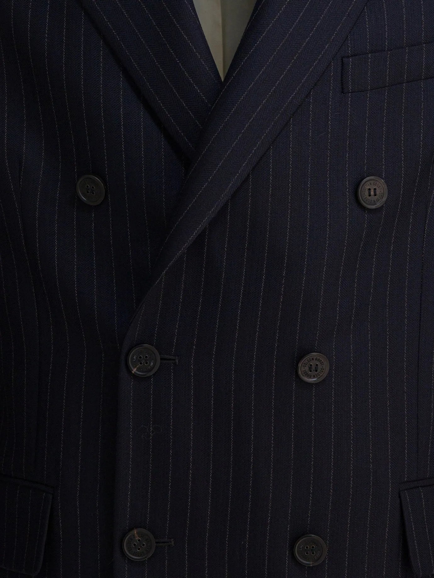Double-Breasted Wool Blazer Jackets And Coats Blue sold by Wanan Luxury product image thumbnail 3