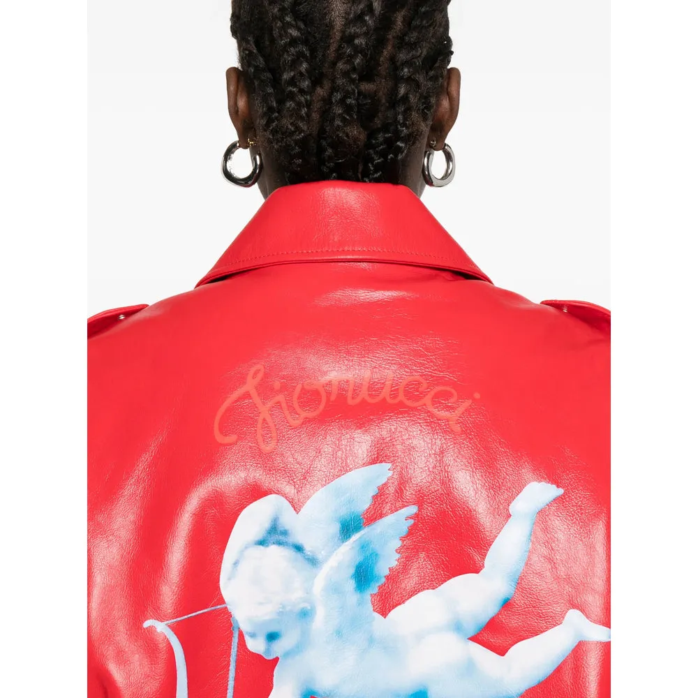 Leather Outerwears Red sold by Wanan Luxury product image thumbnail 2