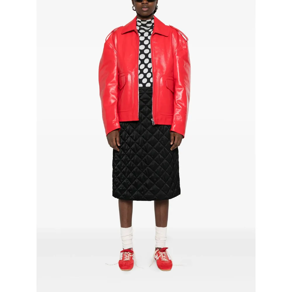 Leather Outerwears Red sold by Wanan Luxury product image thumbnail 4