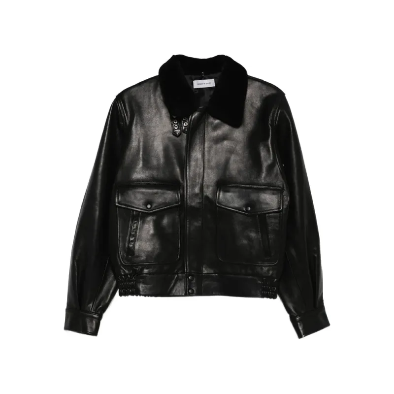 Leather Outerwears Black sold by Wanan Luxury