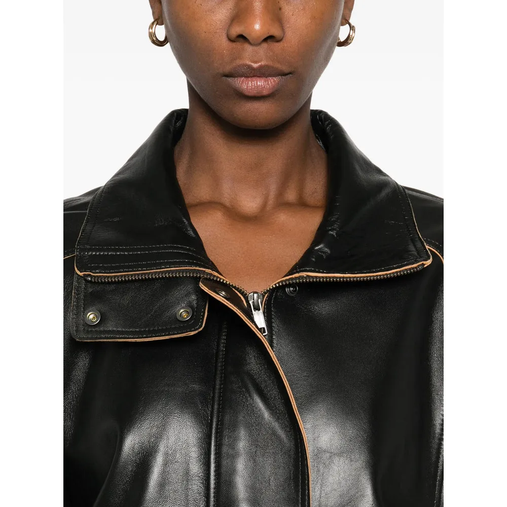 Leather Outerwears Black sold by Wanan Luxury product image thumbnail 3