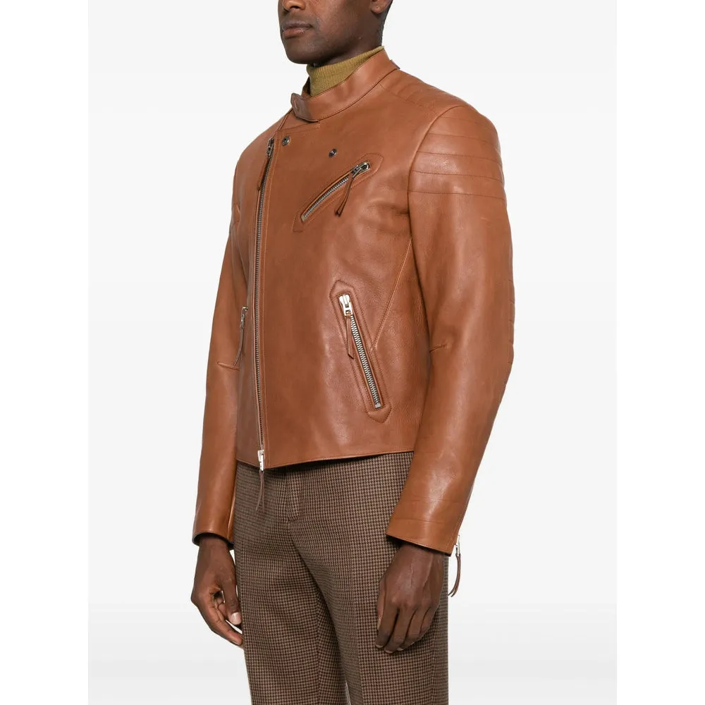 Leather Outerwears Brown sold by Wanan Luxury product image thumbnail 4