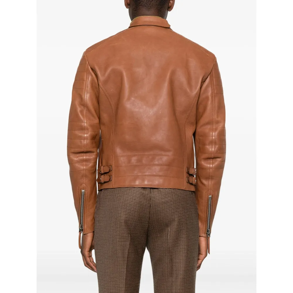 Leather Outerwears Brown sold by Wanan Luxury product image thumbnail 5