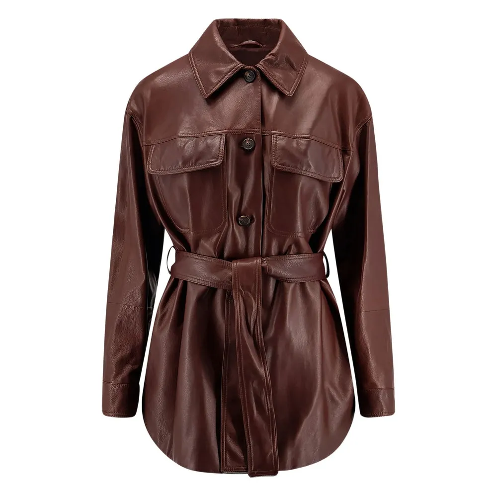 Leather Outerwears Red sold by Wanan Luxury