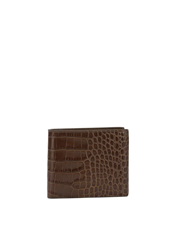 Crocodile Print Leather Wallet Wallets & Card Holders Brown sold by Wanan Luxury