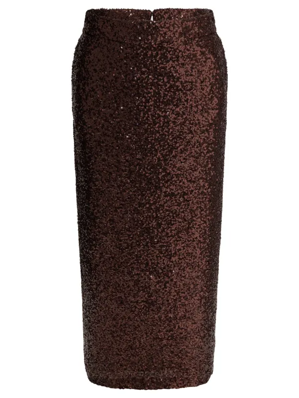 Sequined Midi Skirt Skirts Brown sold by Wanan Luxury