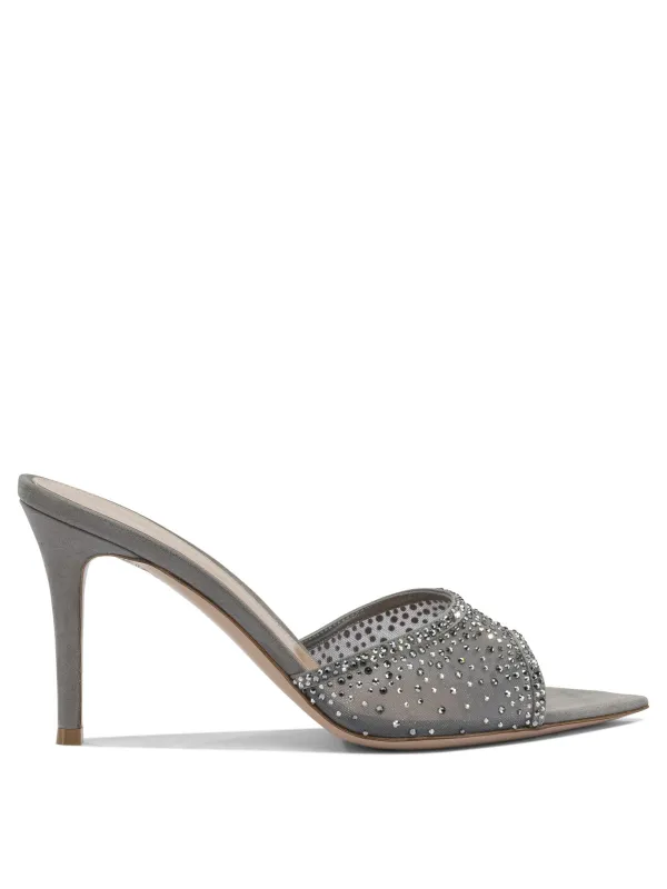 Rania Mule 85 Mm Sandals Grey sold by Wanan Luxury