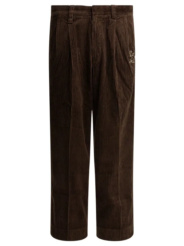 Corduroy Pants Trousers Brown sold by Wanan Luxury