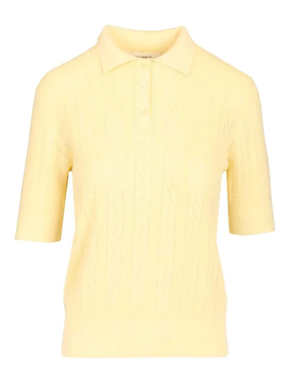 Sweater With Collar Polo Shirt Yellow sold by Wanan Luxury