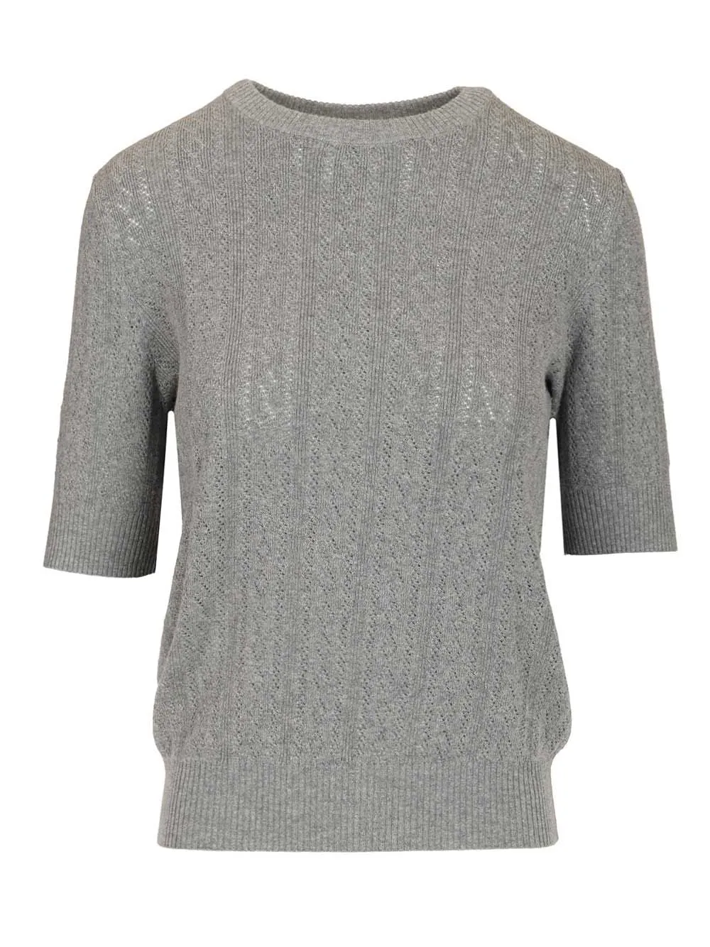 Nika Tee Sweater Lace Dimond Openwork Knitwear Grey sold by Wanan Luxury