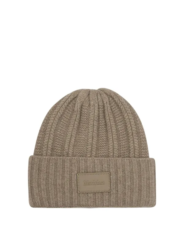 English Rib Cashmere Beanie Hats Beige sold by Wanan Luxury