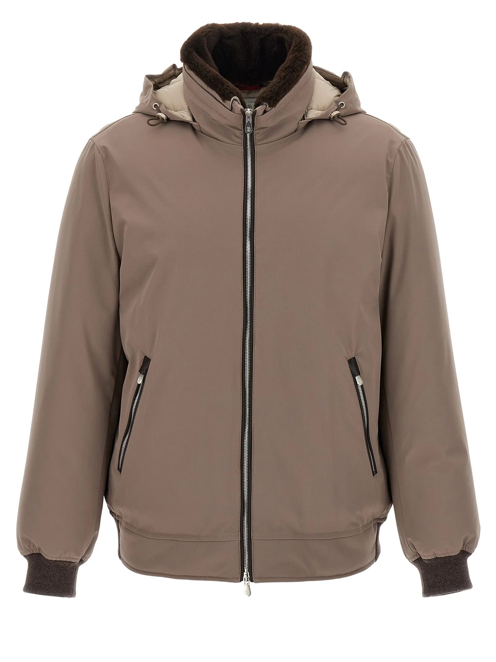 Sherling Neck Bomber Jacket Puffer Jackets Gray sold by Wanan Luxury