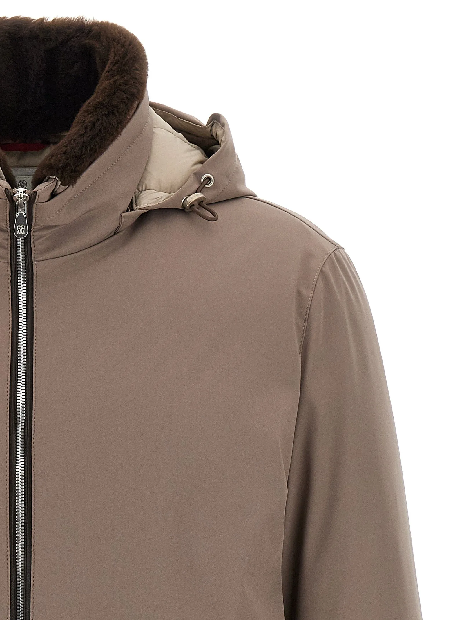 Sherling Neck Bomber Jacket Puffer Jackets Gray sold by Wanan Luxury product image thumbnail 3