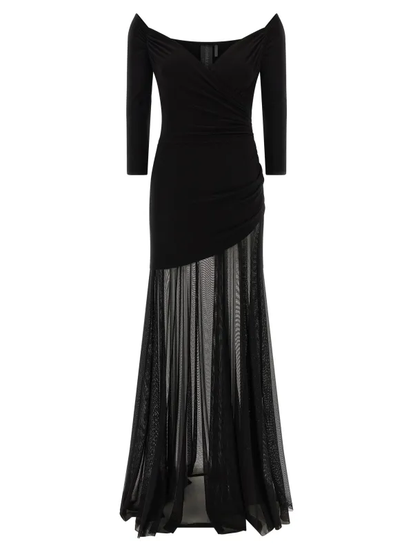 Heart-Shaped Neckline Bodysuit Dresses Black made by Norma Kamali