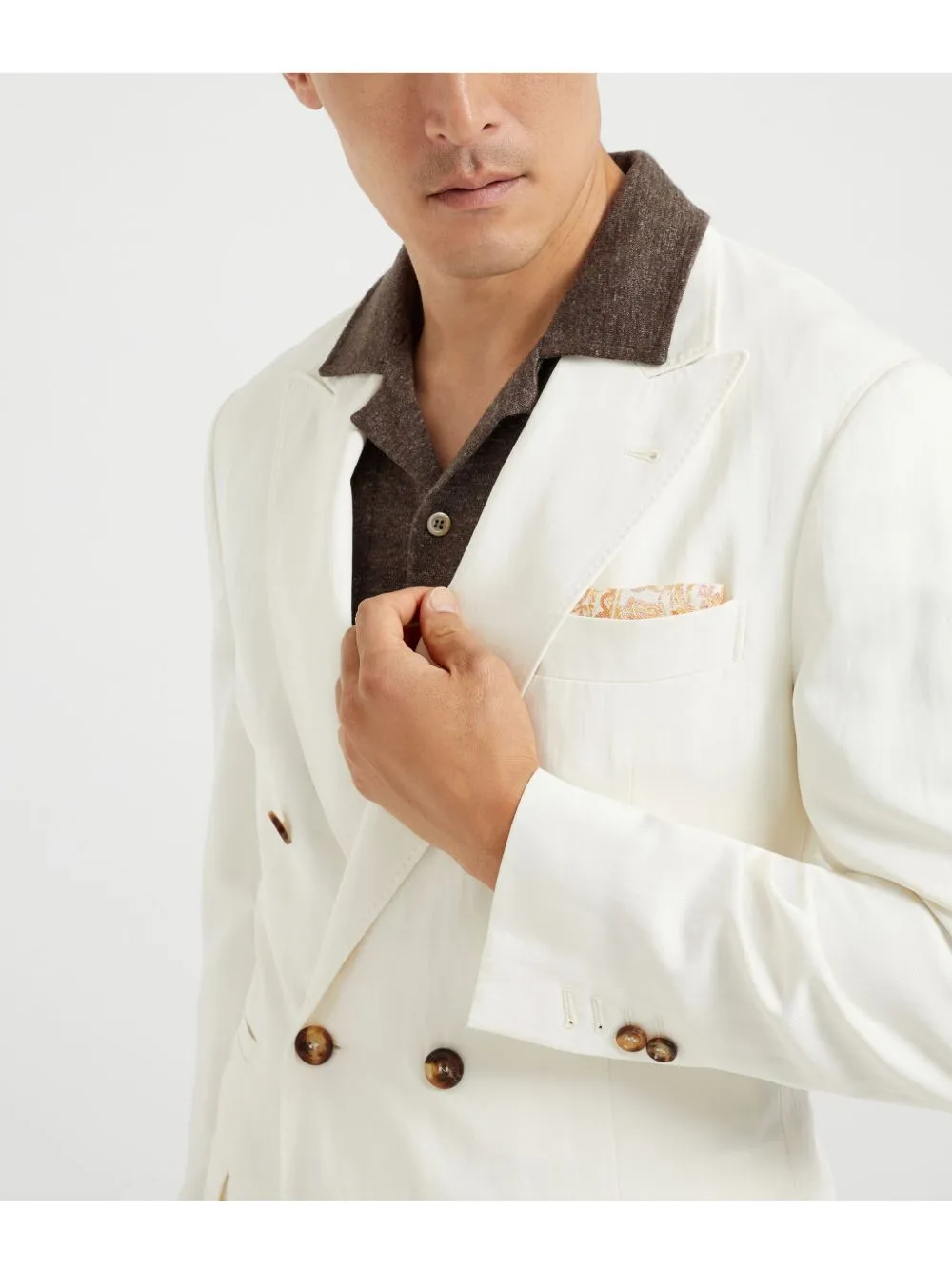 Linen Blend Double-Breasted Jacket sold by Wanan Luxury product image thumbnail 4