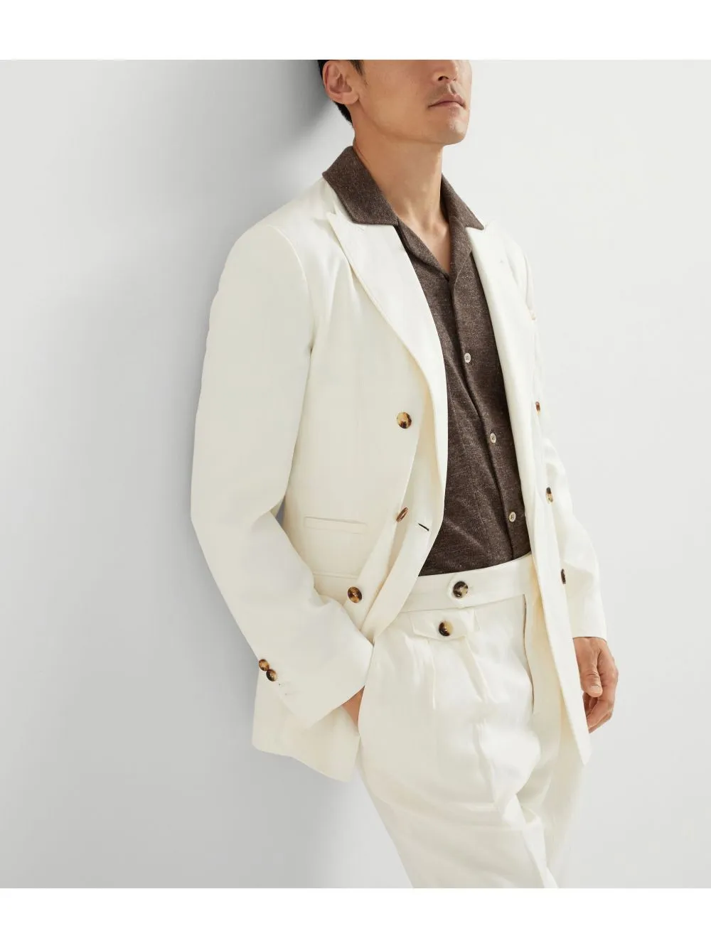 Linen Blend Double-Breasted Jacket sold by Wanan Luxury product image thumbnail 2