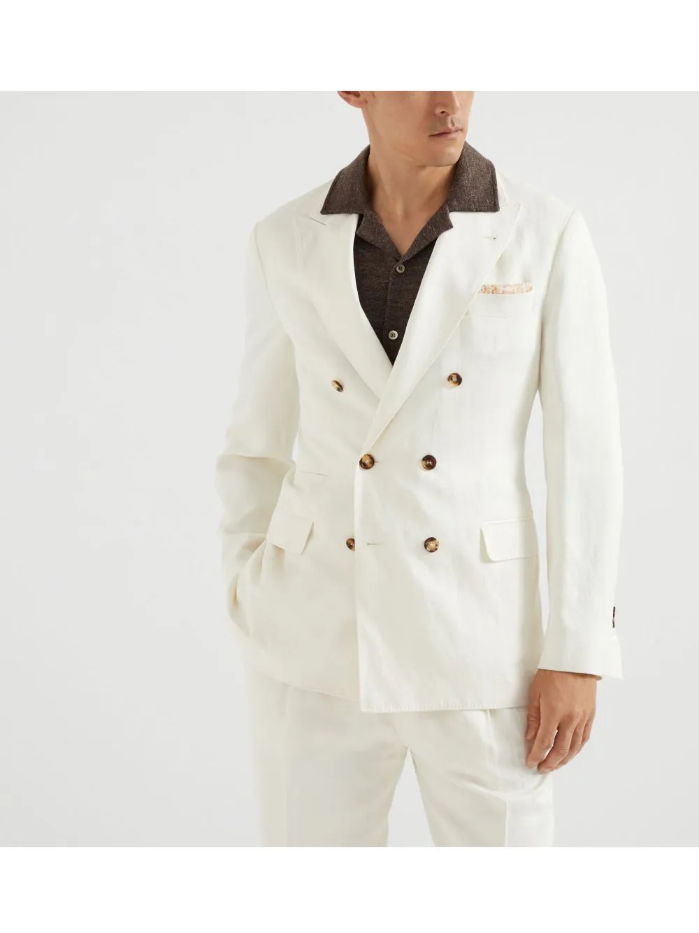 Linen Blend Double-Breasted Jacket sold by Wanan Luxury product image thumbnail 3