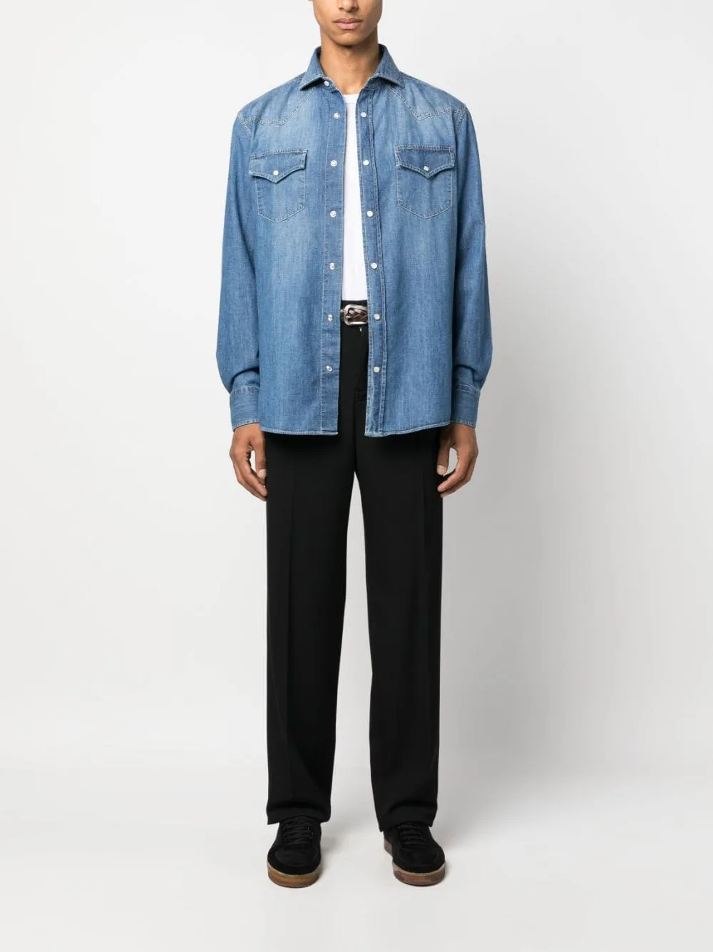 Denim Cotton Shirt sold by Wanan Luxury product image thumbnail 4