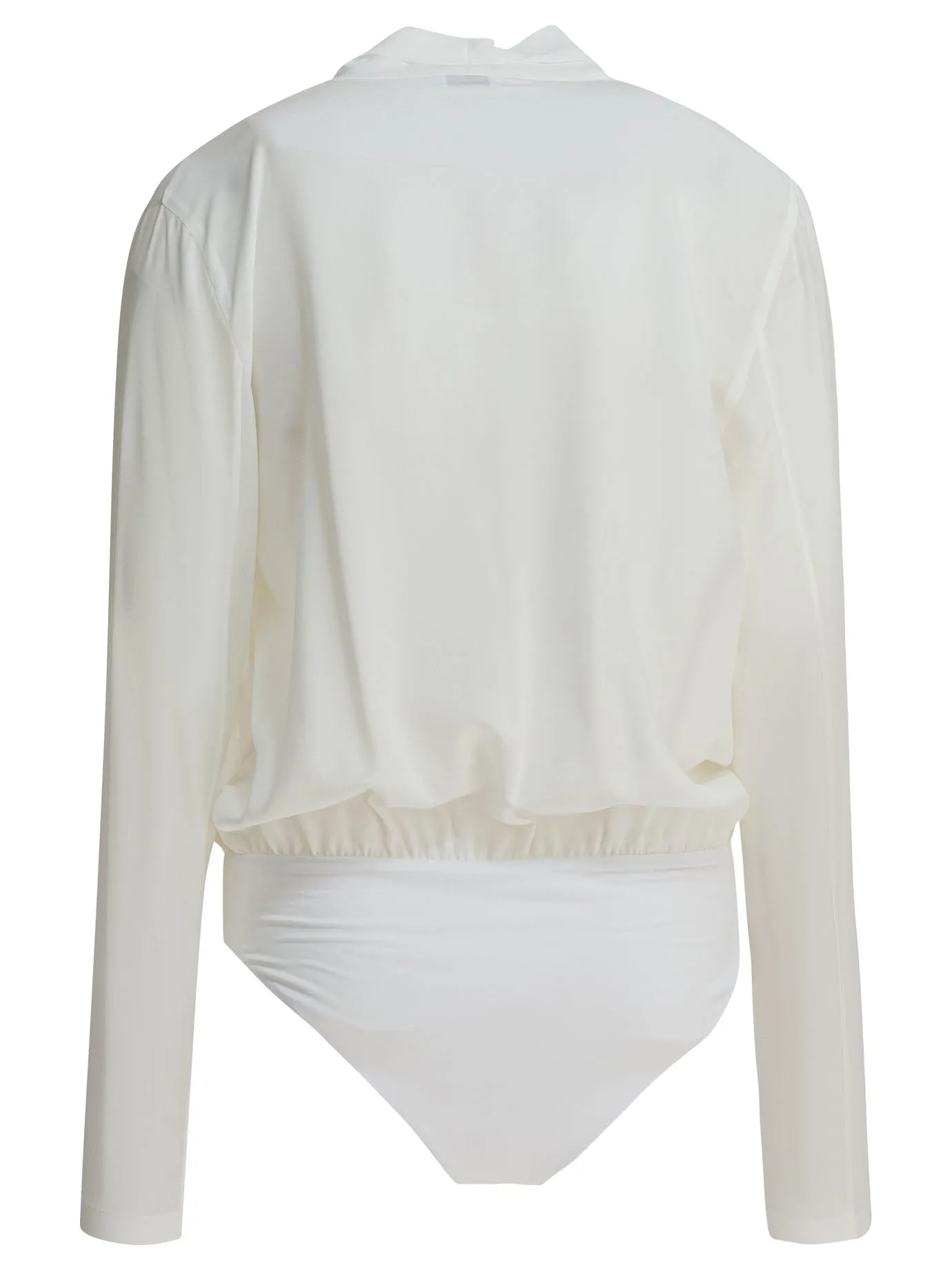 Silk Crepe De Chine Bodysuit Tops White sold by Wanan Luxury product image thumbnail 2
