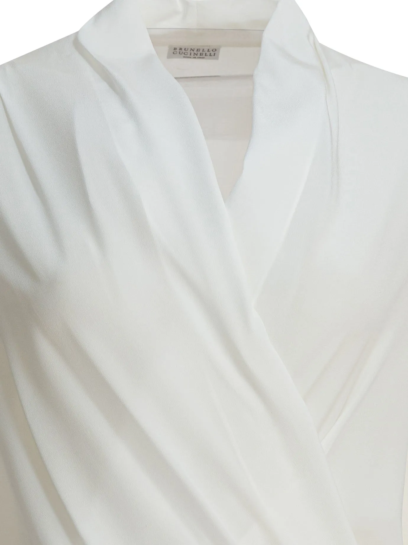 Silk Crepe De Chine Bodysuit Tops White sold by Wanan Luxury product image thumbnail 3