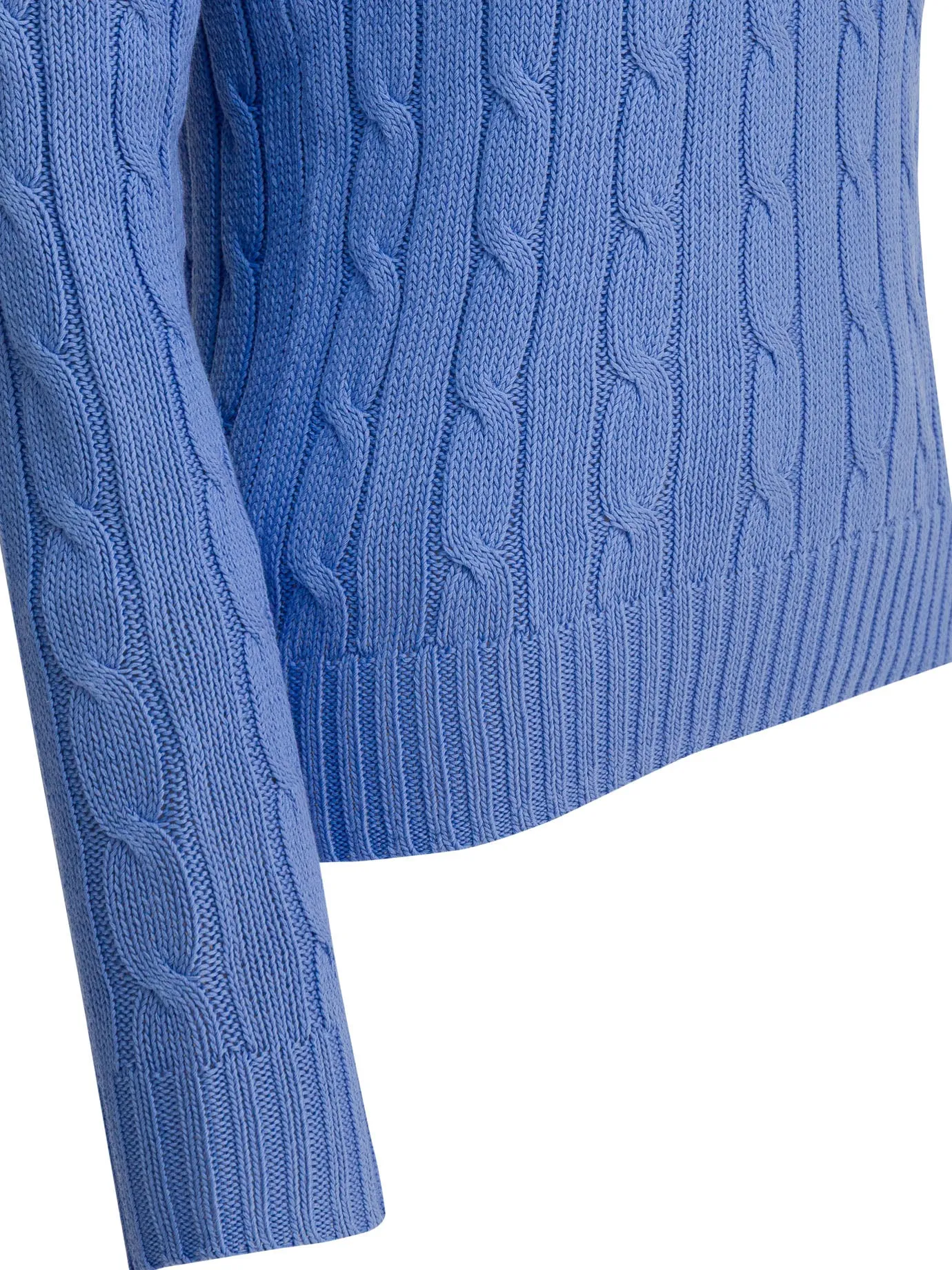 Crew-Neck Cable-Knit Sweater With Logo Knitwear Light Blue sold by Wanan Luxury product image thumbnail 4