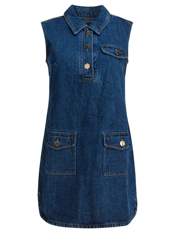 Short Denim Dress Dresses Blue sold by Wanan Luxury