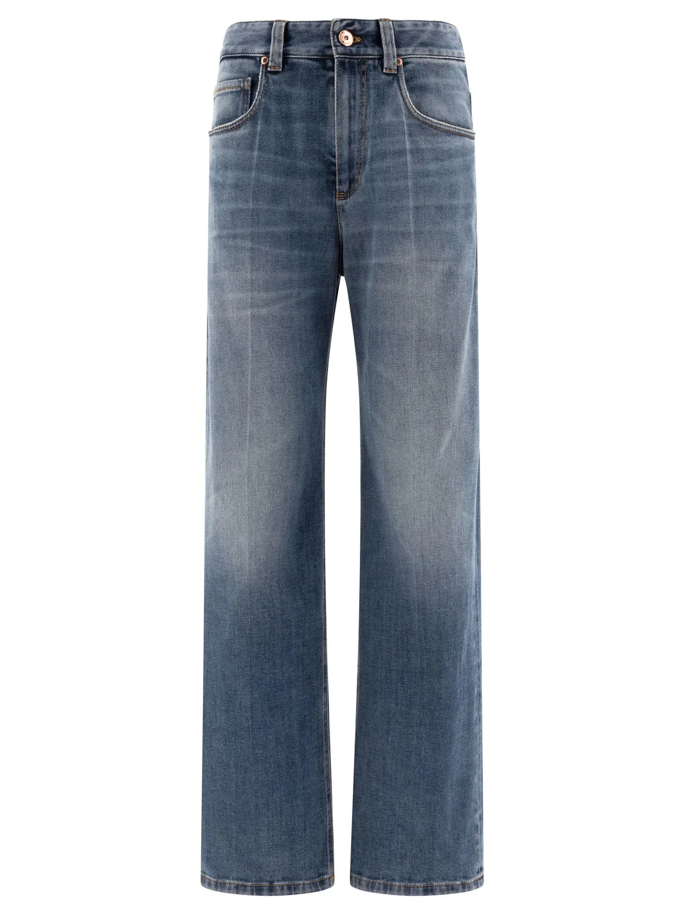 With Shiny Tab Jeans Blue sold by Wanan Luxury
