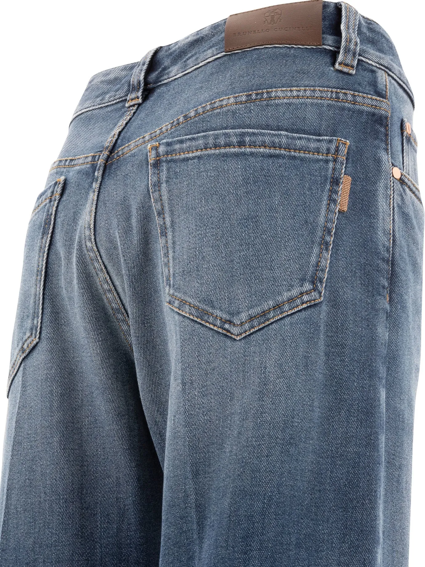 With Shiny Tab Jeans Blue sold by Wanan Luxury product image thumbnail 4